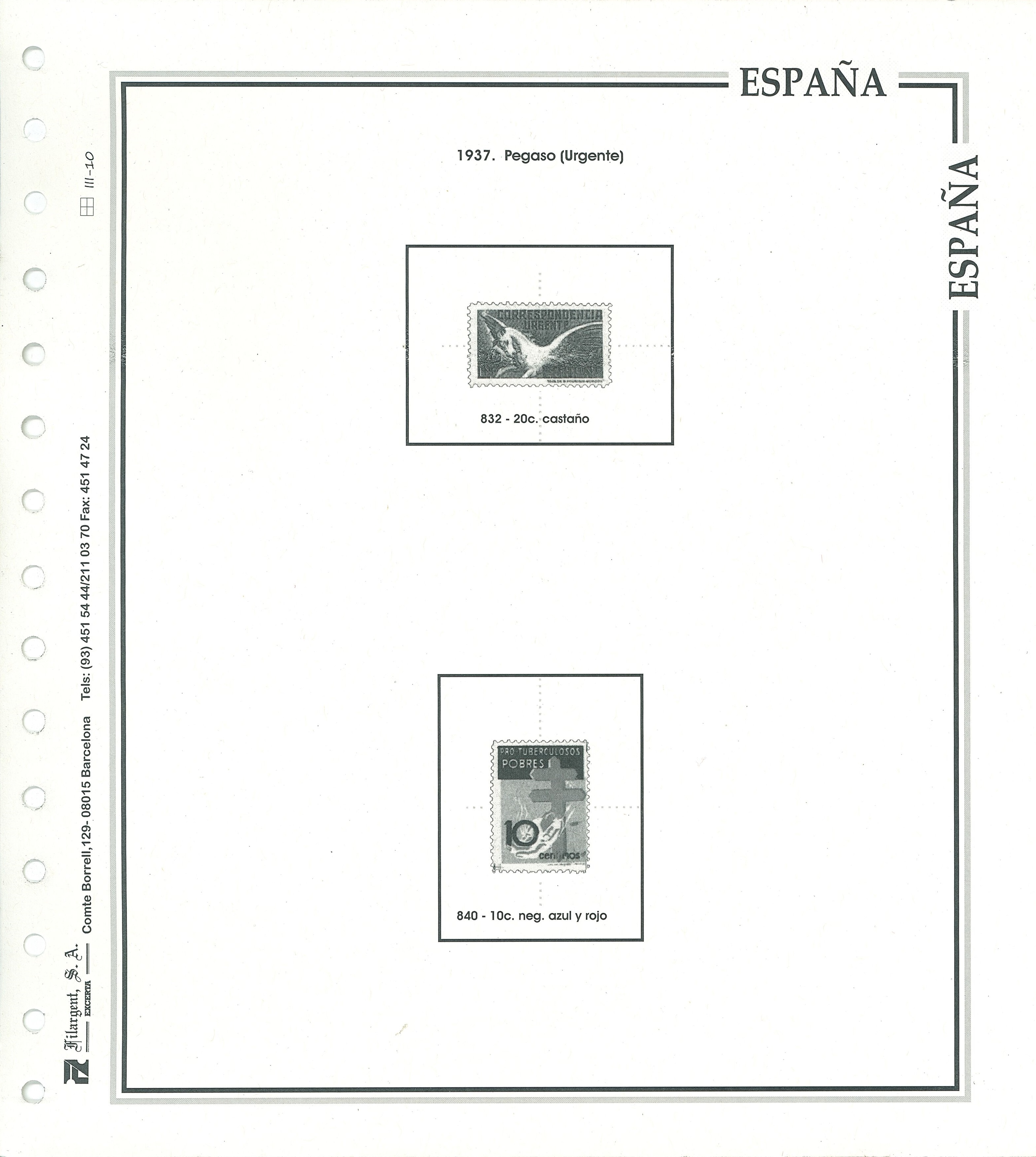 SUPLEMENTO ESPAÑA BLOQUE DE CUATRO1936/1949 (montado en transparente y negro)